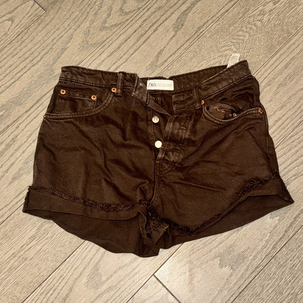 Zara Dark Brown Jean Shorts